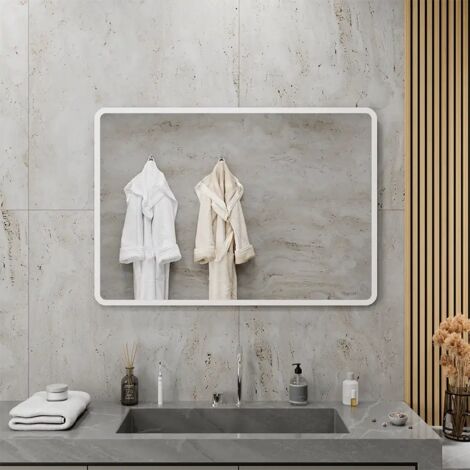 Specchio Led bagno 70x140 cm Reversibile con Sensore Touch-screen Mod. Sham