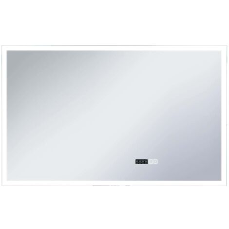 Specchio LED Bagno con Sensore Tattile Schermo Orario 100x60cm vidaXL