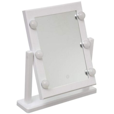 specchio led collezione 'hollywood' 37x9x40,5cm bianco