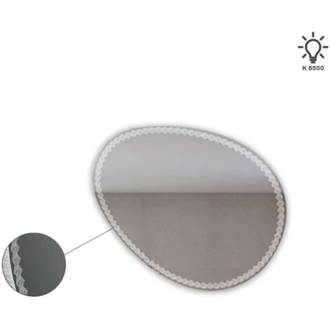 Specchio LED con disegno lavorato 98X75 cm forma uovo