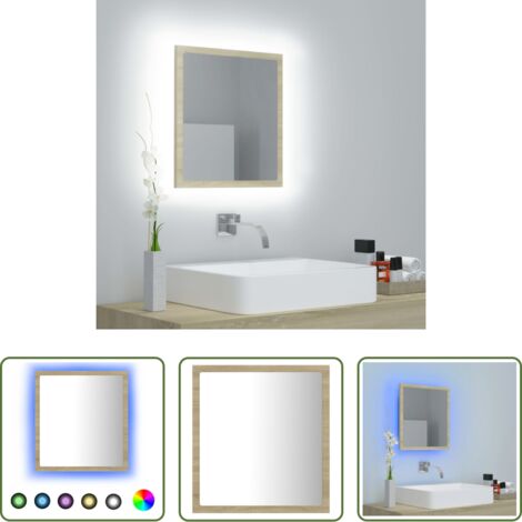 Specchio LED -  Specchio da Bagno LED Rovere Sonoma 40x8,5x37 cm in Acrilico