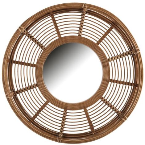 Specchio legno naturale tondo cmø62x8