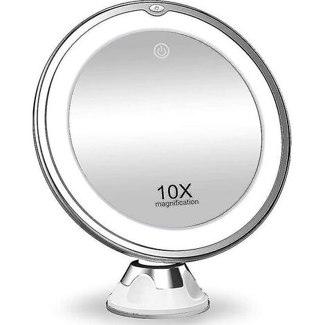 Rotazione a 360° e Collo di Cigno Flessibile per Trucco e rasatura STLOVe Specchio da Trucco ingrandente 10X Specchio da Trucco Illuminato Specchio Flessibile per Bagno 
