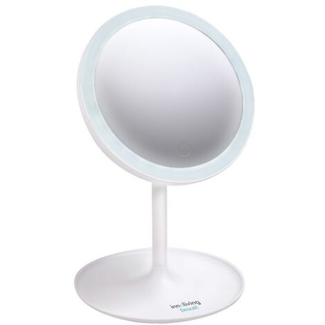 Specchio luminoso girevole, illuminazione led, diametro 15 cm