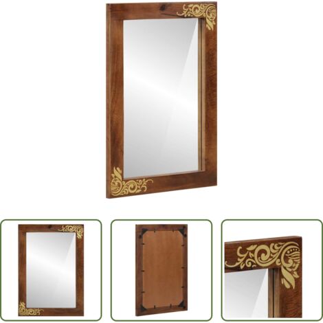 Specchio marrone miele -  Specchio da bagno con specchio Marrone miele 70 x 50 x 2,5 cm