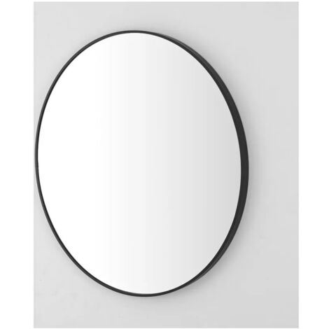 SPECCHIO METAL D.60CM NERO CON CORNICE