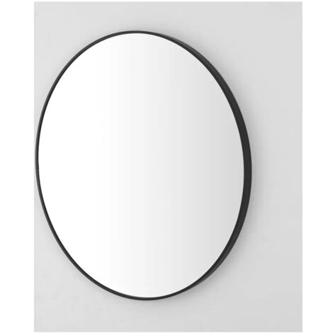 SPECCHIO METAL D.80CM NERO CON CORNICE
