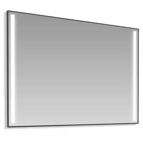 Specchio Mobo 70x100cm Cornice Nera 2 Fasce LED