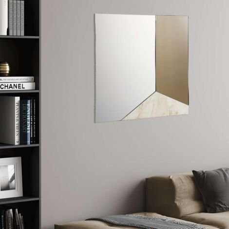 Specchio moderno 80x80 cm vetro bronzo e laminato effetto avorio - GEORGE