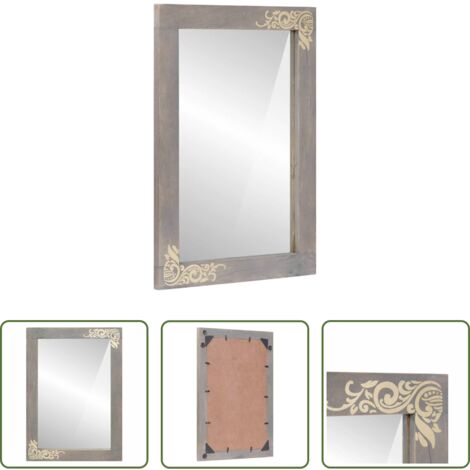 Specchio moderno - Specchio da bagno con specchio Grigio 70 x 50 x 2,5 cm