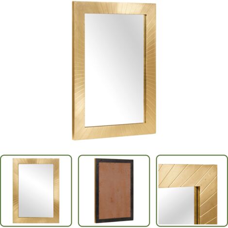 Specchio moderno -  Specchio da bagno con specchio Nero e Oro 50 x 2,5 x 70 cm