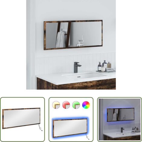 Specchio moderno -  Specchio Rovere fumé 90 x 8,5 x 37 cm Legno multistrato