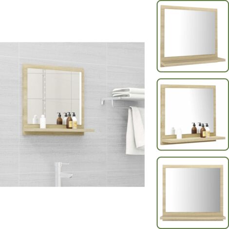 Specchio moderno - vidaXL Specchio da Bagno Rovere Sonoma 40x10,5x37 cm Legno Multistrato - Specchio da parete