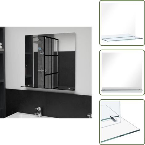 Specchio moderno - vidaXL Specchio da Parete con Mensola 60x60 cm in Vetro Temperato - Specchio da soggiorno