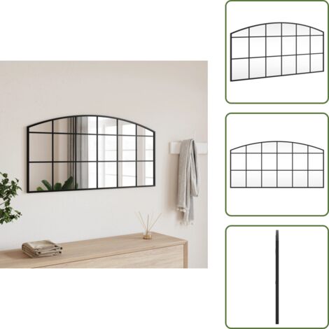 Specchio nero - vidaXL Specchio da Parete Nero 100x50 cm Arco in Ferro - Specchio moderno