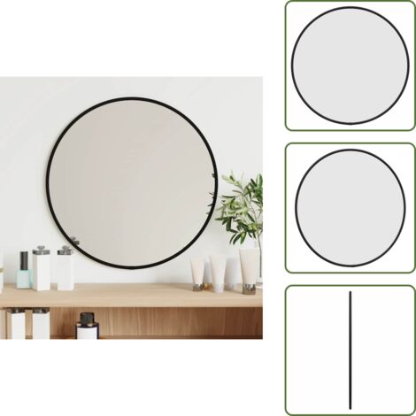 Specchio nero - vidaXL Specchio da Parete Nero Ø 40 cm Rotondo - Specchio a parete