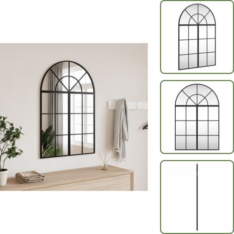 Specchio nero - vidaXL Specchio da Parete Nero 60x90 cm Arco in Ferro - Specchio moderno