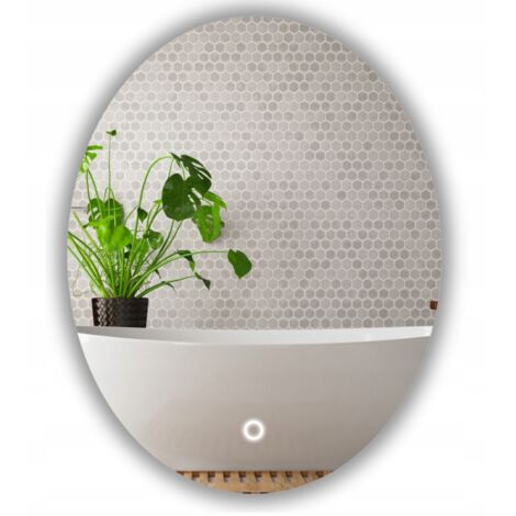 Specchio ovale Ellipse LED 100x80 con interruttore touch, impermeabile IP65