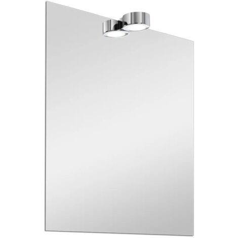 Specchio per bagno 50x60 cm reversibile con luce LED naturale
