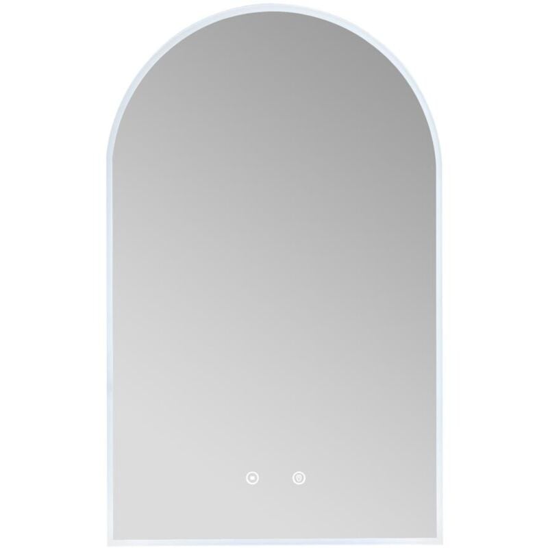 Vente-unique - Specchio per bagno ovale ad arco - Antiappannante - a led - L50 x H80 cm - arcadi