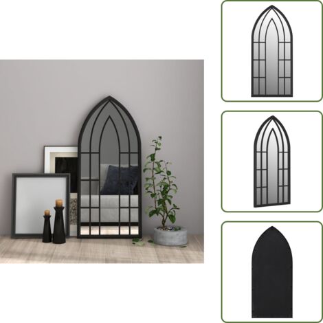 Specchio per casa - vidaXL Specchio Nero 100x45 cm Ferro per Uso Interno - Specchio per angolo buio