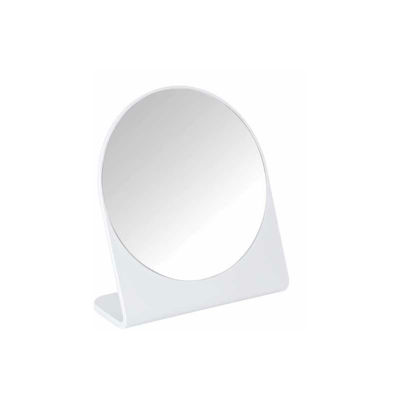 Specchio rotondo per bagno Marcon, Piccolo specchio da tavolo, Plastica, Ø17 cm, bianco - Wenko