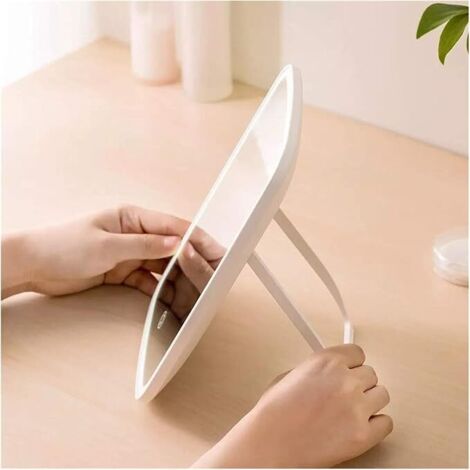 Specchio per il trucco a LED, specchio cosmetico, ricarica USB, interruttore touch dimmer, supporto per casa, viaggio, utile