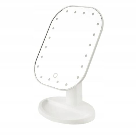 SPECCHIO PER IL TRUCCO COSMETICO ILLUMINATO 20 LED ROTANTE BIANCO