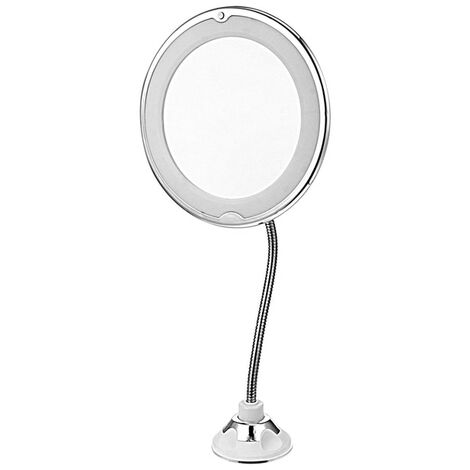 Specchio Quadrato da Bagno Portatile Ruota di 180° Make Up Illuminato con Specchio Piccolo con Ventosa Hamkaw Specchio Trucco Specchio Ingranditore 10x da Tavolo con 16 luci a LED 