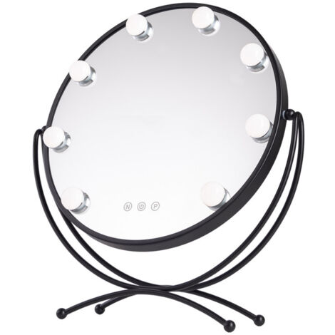 Specchio per il trucco illuminato LED 4200ºK 48x43Cm Nero 40.000H [SUN-KRS-430-B]