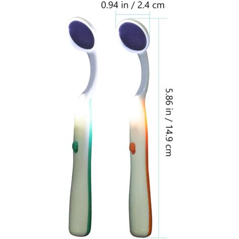 Specchio per ispezione dentale antiappannamento con luce LED, strumenti dentali per la cura dentale, 2 pezzi (verde arancione)
