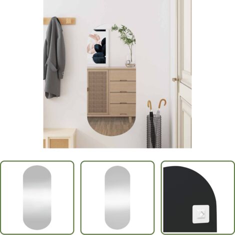 Specchio per trucco -  Specchio da Parete 35x80 cm Vetro Ovale