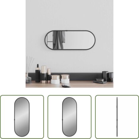 Specchio per trucco -  Specchio da Parete Nero 40x15 cm Ovale