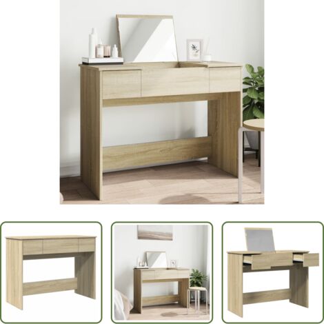 Specchio per trucco -  Toeletta con Specchio Rovere Sonoma 100x45x76 cm