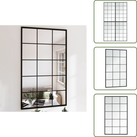 Specchio per trucco - vidaXL Specchi a Parete 4 pz Neri 100x60 cm in Metallo - Specchio decorativo