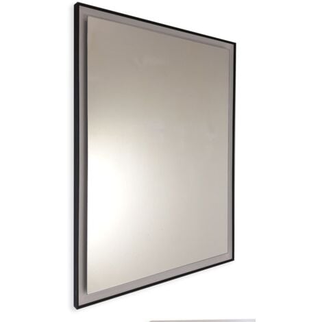 Specchio personalizzato su misura con cornice scavata perimetrale nera  fino a 140 cm  fino a 80 cm