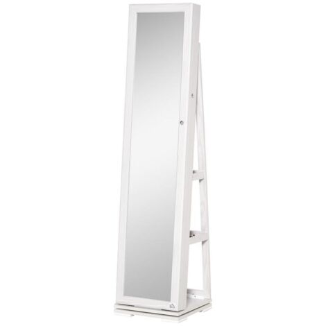 SPECCHIO PORTAGIOIE GIREVOLE CON 2 CHIAVI IN LEGNO 38X38X160 CM