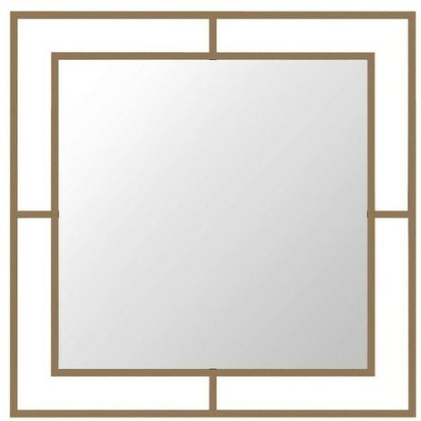 Specchio quadrato con doppia cornice Corner in metallo colore oro