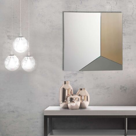 Specchio quadrato moderno 80x80 cm con vetro fume' e bronzo - GEORGE