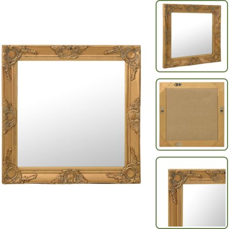 Specchio quadrato - vidaXL Specchio da Parete Stile Barocco 60x60 cm Oro -