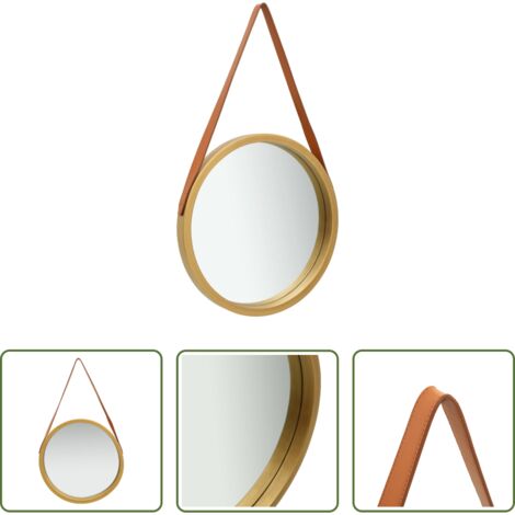 Specchio retro -  Specchio da Parete con Cinghia 50 cm Oro