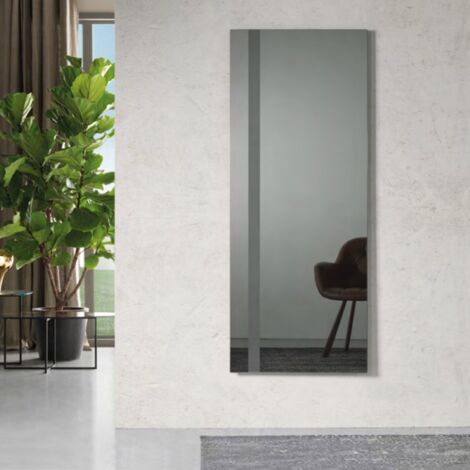 Specchio rettangolare con decoro sabbiato 60x150 cm DEVIS finitura fume'