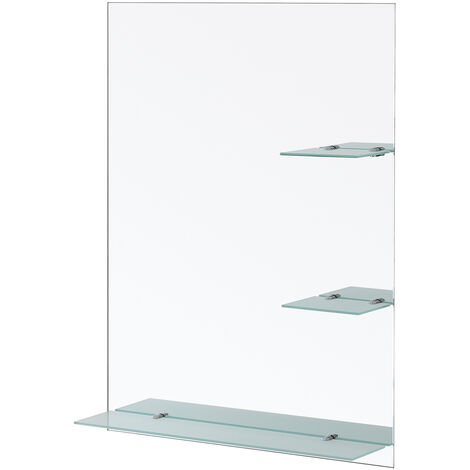 Specchio rettangolare con mensole 60x80 lxh 60x80 cm