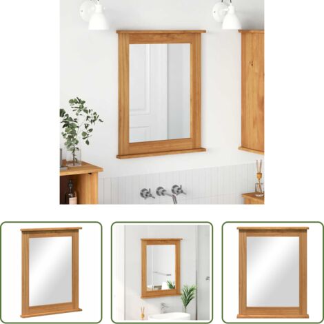 Specchio rettangolare -  Specchio Rettangolare VIGO Marrone miele 55,5 x 5 x 70 cm