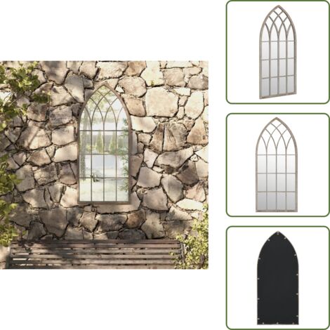 Specchio riflettente - vidaXL Specchio da Giardino Sabbia 100x45 cm in Ferro per Uso Esterno - Specchio in vetro