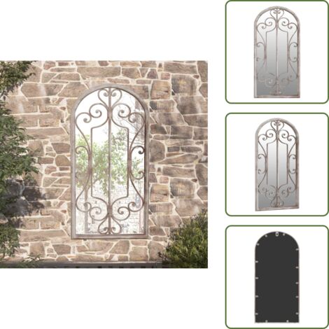 Specchio riflettente - vidaXL Specchio da Giardino Sabbia 70x30 cm in Ferro per Uso Esterno - Specchio per giardino