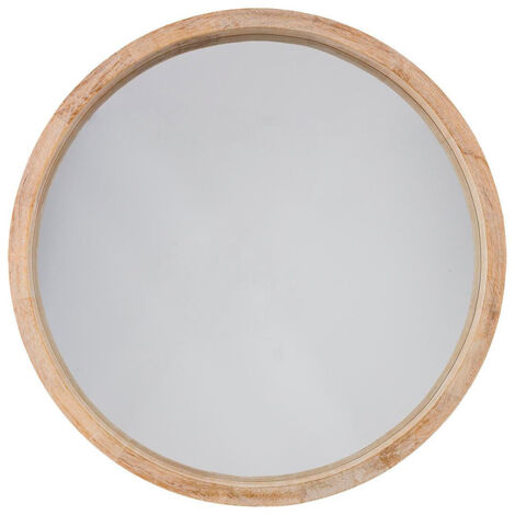 80 x 5 x 80 cm legno belssia Specchio rotondo striata legno naturale bianco patinato e marrone 