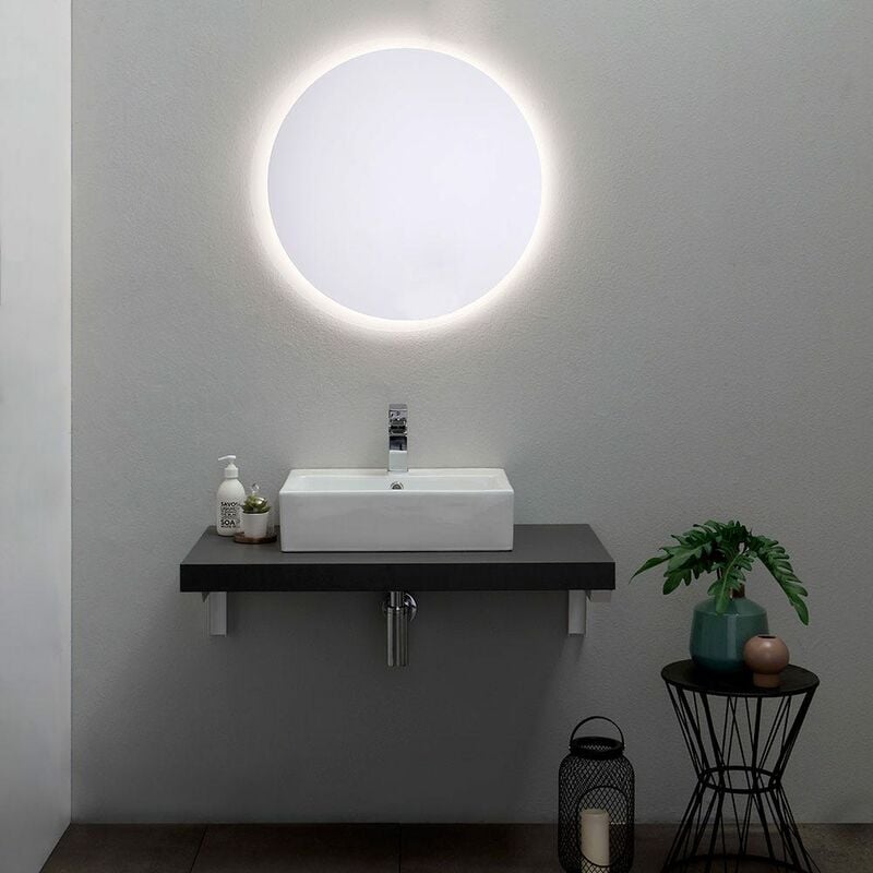 Specchi Rotondi Per Bagno.Specchio Rotondo Da Bagno Con Diametro Cm 70 Retroilluminato A Led 03010641000056