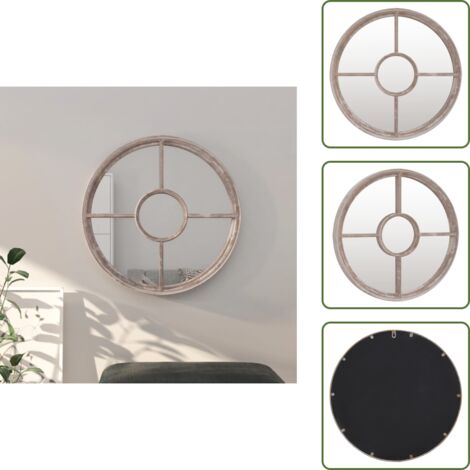 Specchio rotondo - vidaXL Specchio Sabbia 60x4 cm Ferro Rotondo per Uso Interno -