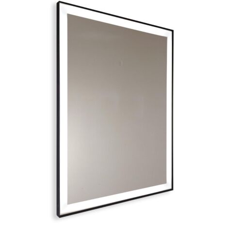 Specchio sabbiato su misura retroilluminato con bordo perimetrale nero  fino a 70 cm  fino a 70 cm